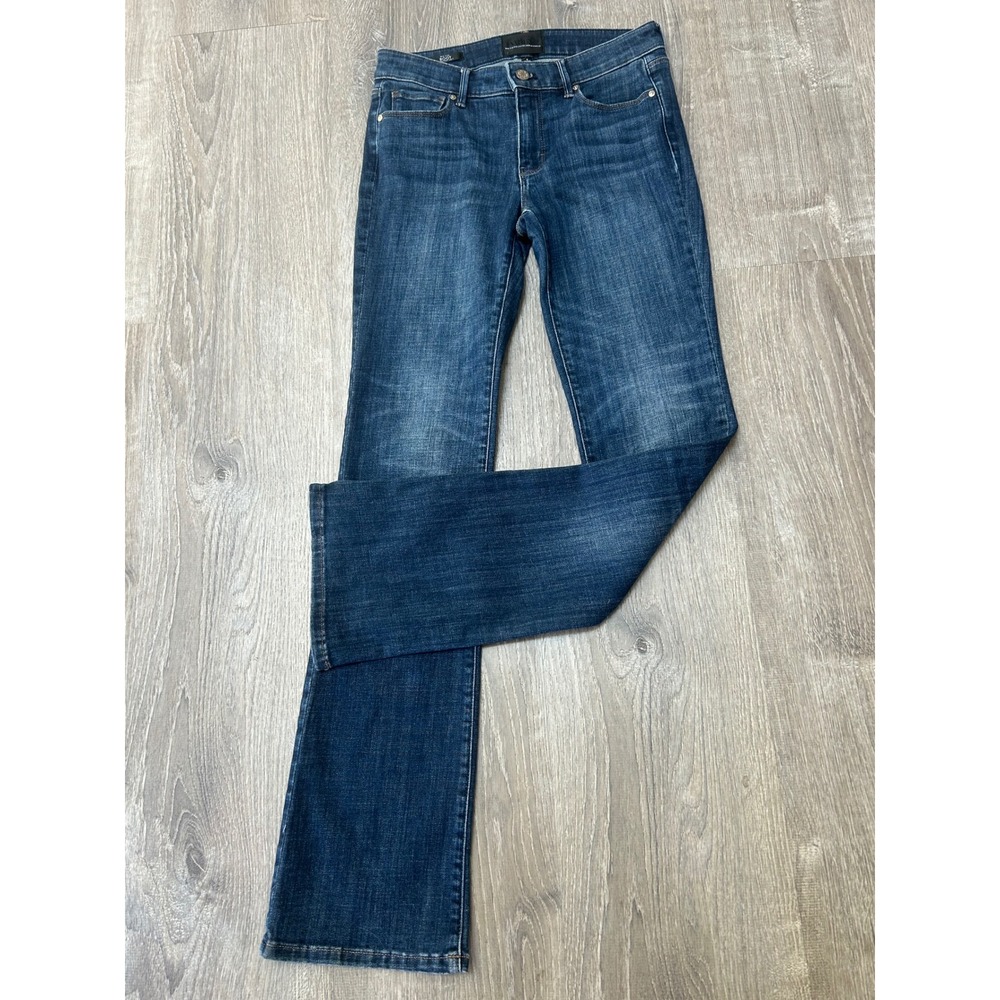 White House Black Market Mid Rise Bootcut Jeans Dark Wash Everyday Soft Size 4
